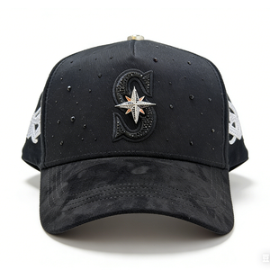 Casquette Trucker en Maille Noire avec Croix en Strass et Broderie LA sur le Panneau Avant, Style Urbain, Réglable, Unisexe - Product Image 5