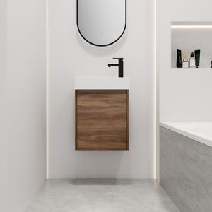 18-Inch <b>Small</b> Bathroom Vanity with Single <b>Sink</b> Floating Design for Space-Constrained Bathrooms-BVB03018BRE - Product Image 2