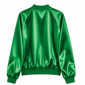 Custom Iota Phi Lambda Sorority Breathable Satin <b>jacket</b> with Embroidered Logo on Front green and <b>White</b> full Sleeve <b>for</b> Female - Product Image 3