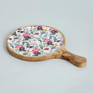 Elegante plato de servicio redondo de madera impresiones digitales para cocina hogar Hotel y restaurante uso por Falak World Export - Product Image 2