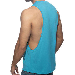 Débardeur de sport tricoté de haute qualité, coupe ajustée, extensible et très élastique, avec motifs à empiècements, pour entraînement et musculation - Product Image 6