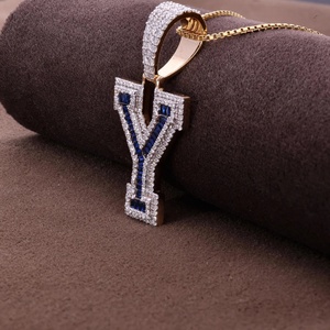 Collier avec pendentif lettre Y personnalisé, argent 925 plaqué or, charme en moissanite, bijoux hip hop, cadeau - Product Image 3