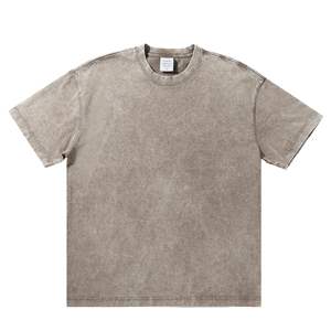 Camiseta de Manga Corta para Hombre, 300g, 100% Algodón, Ecológica, Transpirable, Lavada, Estilo Vintage, Hombros Caídos, Secado Rápido - Product Image 6