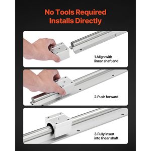 Kit 2 Pezzi Guida Lineare SBR20 2000mm (78.74 Pollici) con Blocchi Scorrevoli Completamente Supportati e 4 Cuscinetti per Guide Lineari - Product Image 6