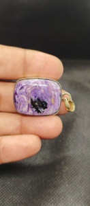 Colgantes de Charoita Natural de Alta Calidad Estilo Bohemio de Moda, Chapados en Oro, Formas Mixtas al por Mayor, Collares y Colgantes al por Mayor - Product Image 2