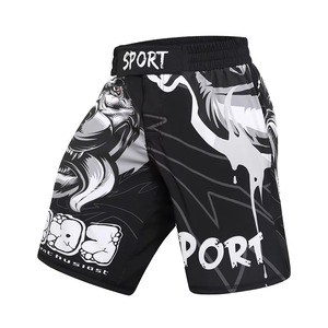 Pantalones Cortos de Lucha MMA Profesionales para Hombre, Sublimados, de Poliéster, Cintura Elástica, Ligeros, Duraderos, Cómodos, con Logotipo Frontal, para Entrenamiento en Gimnasio - Product Image 3