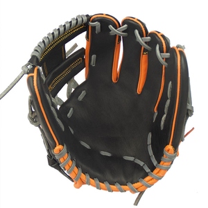 Leather Baseball Glove Right-Handed Outfield Full Finger H-Web <b>Hook</b> And Loop Closure Non-Slip Adult Size - Product Image 6