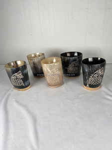 แก้วลายหมีแบบวินเทจทำมือรูปเขาสัตว์แกะสลักแบบสั้นทำด้วยมือทำจากธรรมชาติสไตล์สัตว์โบราณออกแบบได้ตามที่ต้องการ - Product Image 4