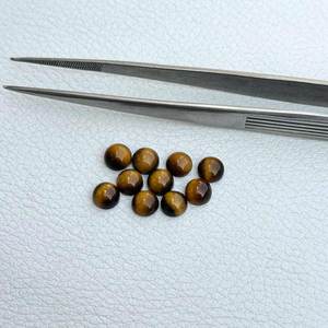 5mm Natural <b>Tiger</b> <b>Eye</b> Round Cabochon Loose Gemstone IGI Certified Semi Precious Stone At Wholesale Dealer Price Ready To Ship - Product Image 1