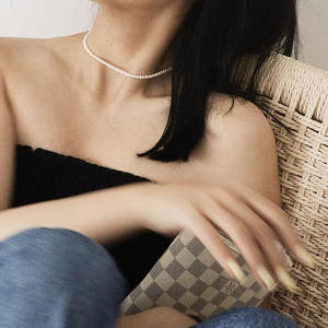 สร้อยคอไข่มุกน้ำจืดเม็ดเล็ก 3-4 มม. คุณภาพดี แสงเงาสวยงาม สำหรับผู้หญิง สไตล์หรูหรา 18K - Product Image 3