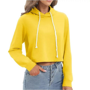 Sudadera Corta de Invierno de Manga Larga de Algodón para Mujer, Ropa Personalizada de Forro Polar Transpirable, Ecológica, Colores Personalizados, Sostenible - Product Image 3