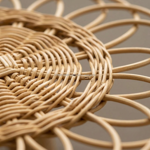 18 Inch Bohemian Floral <b>Ring</b> Rattan Charger <b>Plate</b> Handwoven Heat Resistant Decorative Table Charger for Dining and Event Decor - Product Image 2