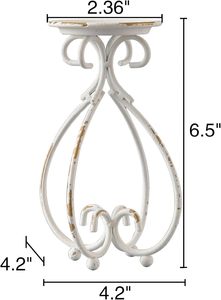 Support à bougies vintage en métal blanc, décoratif, pour la décoration de la maison, centre de table, décoration de mariage, salon - Product Image 6