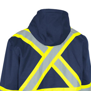 เสื้อฮู้ดสะท้อนแสงสีกรมท่าสำหรับงานอุตสาหกรรม พร้อมซิปและกระเป๋า - Product Image 6