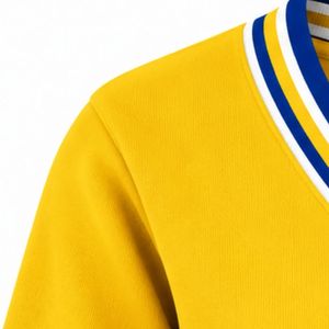 Pull en maille col V personnalisé pour femme, manches longues, motif lettres, bordure côtelée contrastante, style décontracté et tendance pour le quotidien - Product Image 5