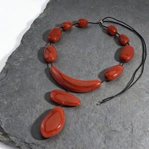 <b>Statement</b> resin <b>necklaces</b> with glossy translucent finishes bringing contemporary fashion vibes to wardrobe enhancing personality - Product Image 3