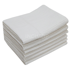 Vente aux importateurs de torchons de nettoyage en coton 100% côtelé, 16x19, 32oz, blanchis, blancs, pour cuisines commerciales, de la marque AsianUnit. - Product Image 5