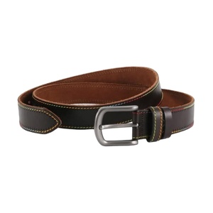 Ceinture en cuir de vache véritable 100% sur mesure, boucle en acier, impression de logo écologique, ceintures formelles pour hommes à la mode, fabriquées en Inde - Product Image 1