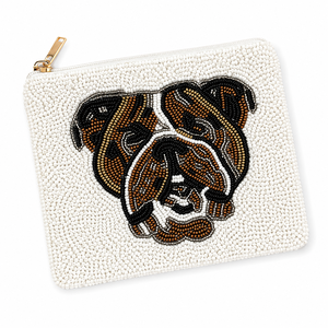 Monedero de cristal con cuentas de bulldog hecho a mano de primera calidad, cartera con cremallera de perro, regalo para amantes de las mascotas, OEM ODM al por mayor - Product Image 1