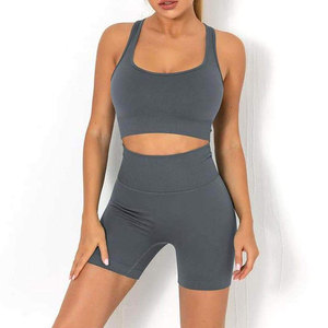 Women High Waisted Yoga Shorts <b>Tummy</b> <b>Control</b> Butt Lift Activewear Shorts Seamless Ribbed Women Yoga Shorts High Stretch - Product Image 1