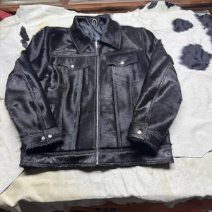 Blouson aviateur en cuir de vachette pour homme, style motard classique, fermeture éclair asymétrique, décontracté, design personnalisable, coupe-vent, respirant - Product Image 4