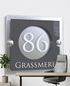 Standoff Acrylic Wall Sign Holder Professional Clear Modern Jewelry Display Custom Logo Branding Directional Signs - Product Image 2