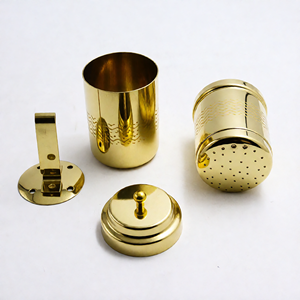 Brass Glossy Finish <b>Coffee</b> Filter with Plunger Premium South Indian Traditional Brewer <b>Set</b> For <b>Gifting</b> and Home Usage - Product Image 2