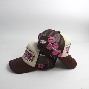 OEM Manufacture Low MOQ Custom <b>Flat</b> Brim Embroidered Contrast Color Sport Trucker <b>Cap</b> <b>Men</b> Mesh Baseball Hat - Product Image 4