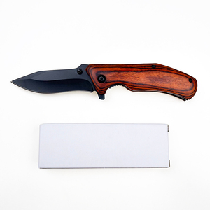 Navaja Plegable con Hoja de Acero Inoxidable, Punta de Gota, Mango de Madera, Perilla de Pulgar, 90mm de Longitud Total, Grado Industrial - Product Image 4