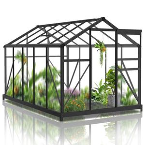 6x10 Hybrid Polycarbonate Greenhouse Black Garden Room - Product Image 2