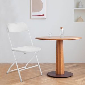 Classic White Garden Folding Chair 4pcs Injection Molding Plastic Classic Design - Product Image 4