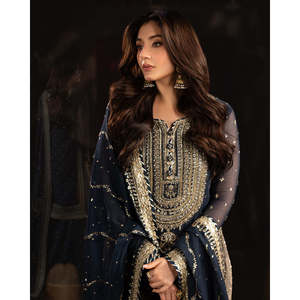 Women's Beautiful <b>Top</b>- Sharara and Dupatta Set with Intricate Embroidery Sequence Work - Product Image 2