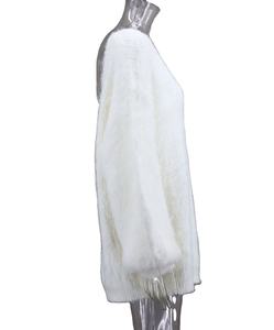 Pull en laine de vison à plumes pour femme, personnalisé, à manches longues, chaud et moelleux, tricoté pour l'hiver, 100% laine de haute qualité - Product Image 6