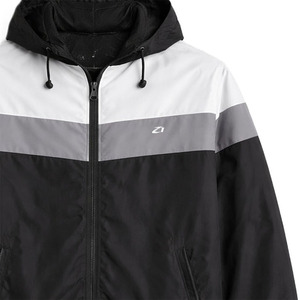 Manufacturer Wholesale Custom <b>Lightweight</b> Nylon Polyester Sports Men Hooded Contrast Color Block Men's <b>Jackets</b> Windbreaker Bulk - Product Image 6