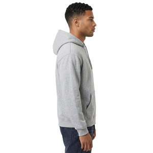 Sudaderas con capucha de cremallera completa para hombre, de algodón gris, forro polar, corte regular, estilo urbano, con logo personalizado, chaqueta con capucha lisa, venta al por mayor OEM - Product Image 5