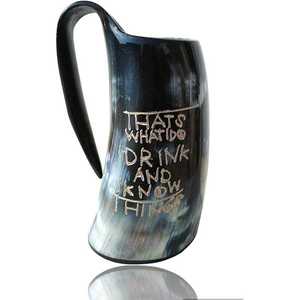 Jarra de cuerno natural, jarra vikinga para beber, jarra de cerveza, jarra grande, Juego de Tronos, regalo para padrinos de boda y en venta - Product Image 4