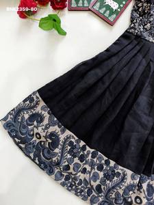 New Arrival Cotton <b>Blend</b> with Yoke & Hem Printed & Ruffle Sleeve Girls & Kids Midi Supplier from Surat Indian Exporter - Product Image 3