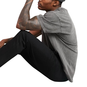 T-shirt personnalisé imprimé délavé à l'acide pour homme, style streetwear hip-hop, en coton, effet vintage, vente en gros, fabricant et fournisseur - Product Image 4