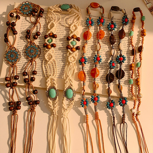 Bohemian Woven <b>Waist</b> <b>Chain</b> Butterfly Beaded Belt Tassel Ethnic Body <b>Chain</b> for Party Dress Decor - Product Image 5
