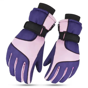 Wholesale Waterproof Windproof Cowhide Leather Winter Thermal Snow <b>Ski</b> & Snowboarding Gloves Full Finger Hook - Product Image 5