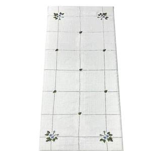 Nappe en lin blanc personnalisée avec ourlet festonné, broderie de jolies fleurs, lavable, pour la maison, les restaurants et les fêtes - Product Image 5