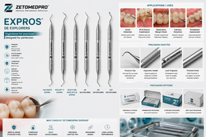 Expros # Explorador dental de doble punta Williams Explorer 23/O Thin # 6 # Zetomed Pro de Acero Inoxidable 31 - Product Image 4