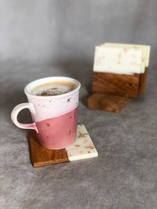 Ensemble de sous-verres en marbre et bois de luxe par NEHA ENTERPRISES, sous-verres décoratifs faits à la main pour bar et cuisine - Product Image 5