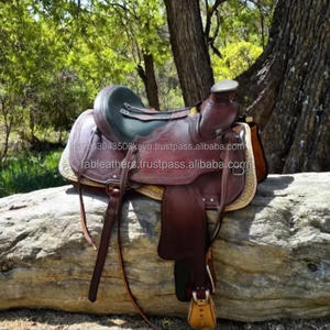 Selle de course en cuir de haute qualité Western Roping Ranch Wade Nouveau design Selle de course anglaise pour l'équitation - Product Image 6