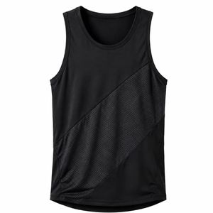 Débardeur pour homme, uni, sportif, à séchage rapide, col rond, respirant, tricoté, 100% polyester, coupe ajustée - Product Image 4