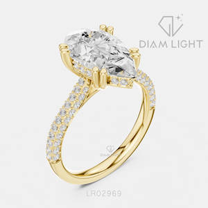 Bague en diamant de laboratoire taille poire 3,25 carats certifiée IGI, or blanc 14 carats, couleur F+, clarté VS+, pour fiançailles, anniversaire, ou cadeau - Product Image 4