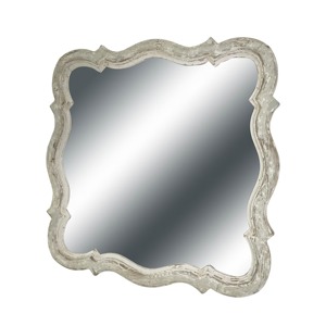 Espejo con Marco de Madera Blanco Vintage, Perfecto para Baño, Decoración de Pared Elegante con Encanto Rústico y Atractivo Clásico de la India - Product Image 2