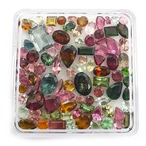 Lot de tourmalines naturelles à facettes de formes variées en gros |   Pierres précieuses multicolores en vrac |   Tourmaline ovale, poire, coussin, ronde, marquise - Product Image 1