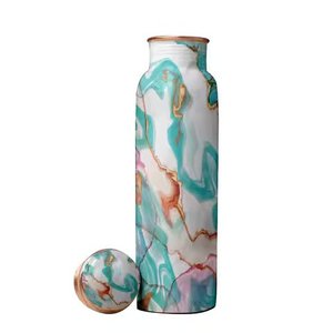 Elegant Design Digital Green Color Printing Pure Copper Water Bottle Leak Proof for Drinking Water Home Office Sports Use - Product Image 4
