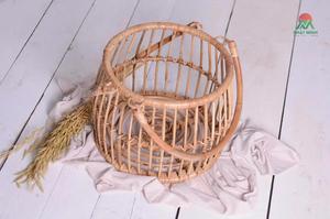 A rustic rattan baby <b>stroller</b> set <b>for</b> newborns and <b>toddlers</b>. A prop <b>for</b> newborn photography. - Product Image 4